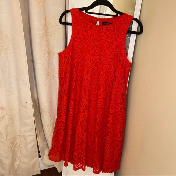 Sharagano Sleeveless Res Lace A Line Dress 4 - Picture 3 of 9